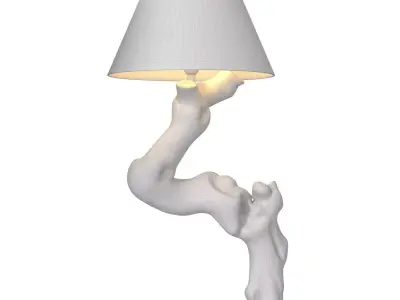 Rustic Nightstand table lamp light natural Sculptural driftwood  3D model