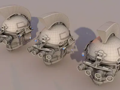 Military Modular Helmet Low-poly 3D model