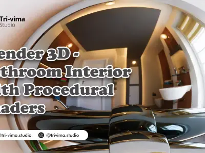 Blender 3D - Bathroom Interior with Procedural Shaders 3D model