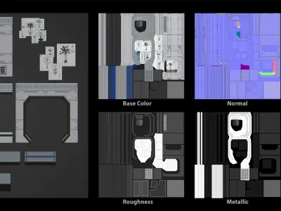 Sci-Fi Laboratory Asset Low-poly 3D model