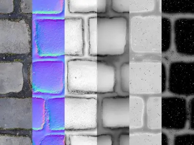 Tar-Jointed Cobblestones Texture