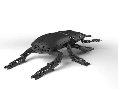 Stagbeetle Voronoi Low-poly 3D model