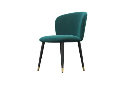 Chair teal velvet dining 3D model
