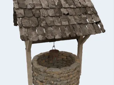 Medieval water well 3D model