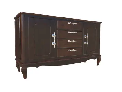 Wooden Floor Cabinet Low-poly 3D model