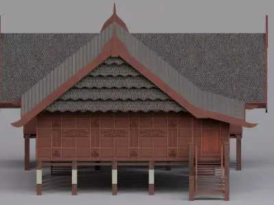 Traditional Houses - Rumah Boyang Low-poly 3D model