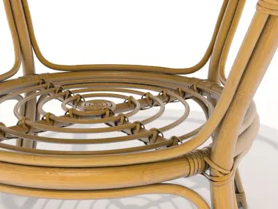 Rattan-glass table 3D model