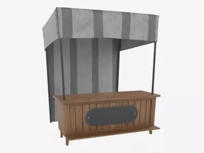 Market Fair Stall with Canopy 01 3D model