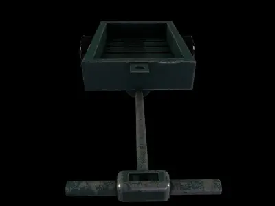1WW2Trailer Empty PBR Low-poly 3D model Low-poly 3D model