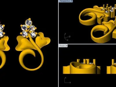 Studs Earrings 3dm file 3D print model