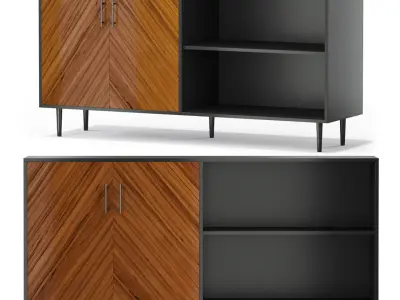 Caye Modern 2 Door Bookmatch 3D model