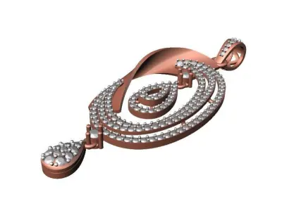 082 - Ladies Fancy Diamond Pendant 3D print model