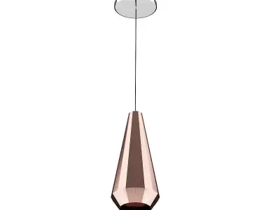 Ceiling Lamp with Copper Shade 01 3D model