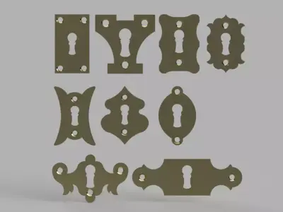 Gothic Cathedral Escutcheon Plate 3D model
