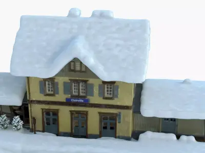 EUROPEAN TRAIN STATION 2020 3D model