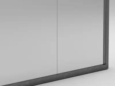 Glass wall  Low-poly 3D model
