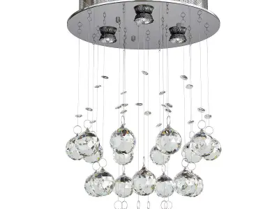 Modern Chandelier Rain Drop Crystal Ball Ceiling Lamp Low-poly 3D model