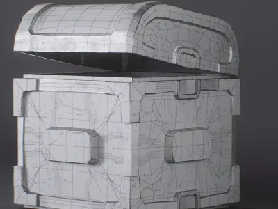 retro sci-fi box Low-poly 3D model