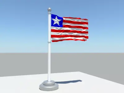 Liberia flag 3D model