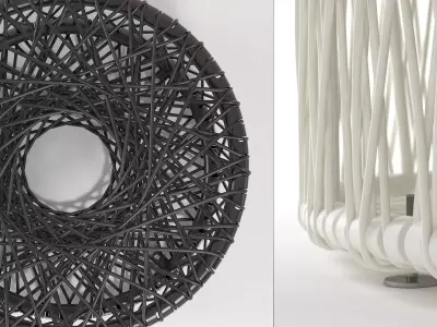 Reel stool made of wire 3D model