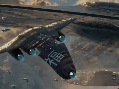 Chase in the clouds 3D model