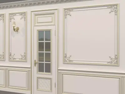 Wall Molding in Classic French style 45 3D model