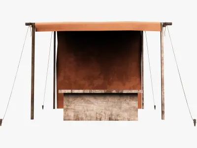 Market Stall Cotton Low-poly 3D model