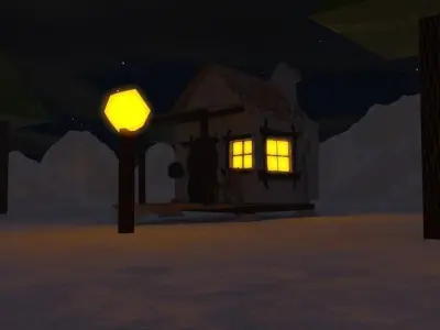 3D MOUNTAIN HOME MODELING AND ENVIRONMENT Low-poly 3D model