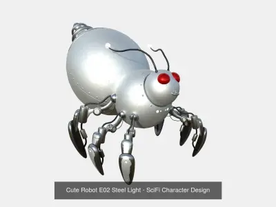 10 Cute Robot E Collection - SciFi Character Design 3D Model Pack