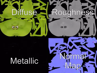 Green Alien Character model pack Low-poly 3D model