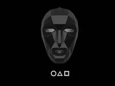 Low Poly Front Man Mask Squid Game Inspired 3D Model 3D model