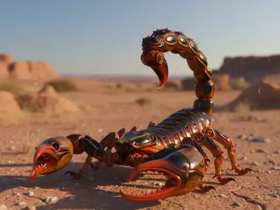 Crimson Steel Scorpion Low-poly 3D model