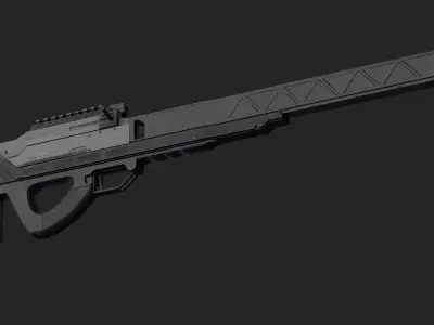Sci-Fi Bullpup Rifle Low-poly 3D model