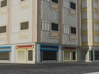City Buildings Pack  Modular Urban Architecture Set Low-poly 3D model