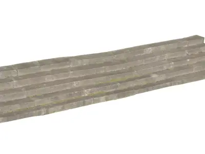 Staircase stone wall Low-poly 3D model