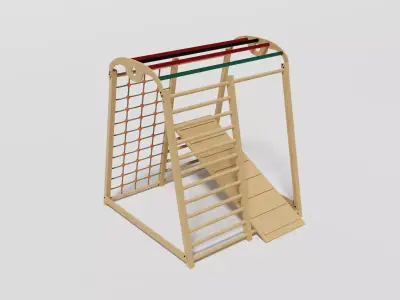 Playground Wooden Climber Low-poly 3D model