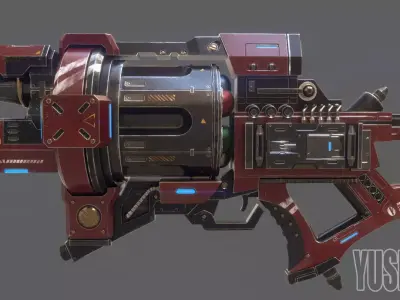 Gun For Art 3D model Low-poly 3D model