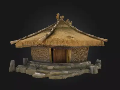 Thatch Roof Cottage  Cozy Charm of Countryside Living 3D model