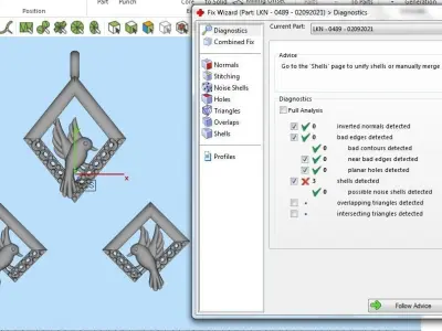 084 - Bird Pendant Set for Women 3D print model
