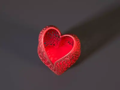 Vase heart Voronoi 3D print model