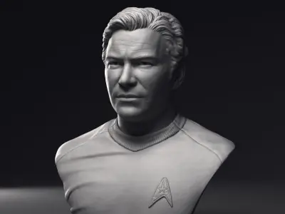 William Shatner as James Tiberius Kirk Printable 3D Model 3D print model