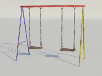 Playground Swings - Low-poly PBR  Low-poly 3D model