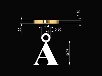 letter charm pendant set a to z 3D print model