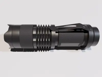 Police LED Flashlight High-Poly Black 3D model