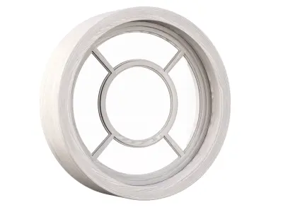Wooden round window V2  3D model