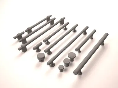 Unique Door Handle Set 3D model