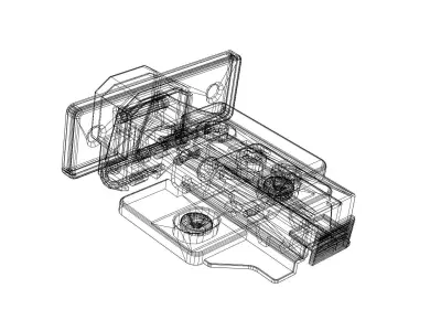Cabinet Hinge overlay door hydraulic hinge animated  Low-poly 3D model