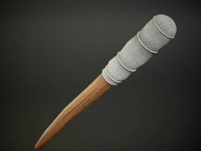 Medieval Style Torch Low-poly 3D model
