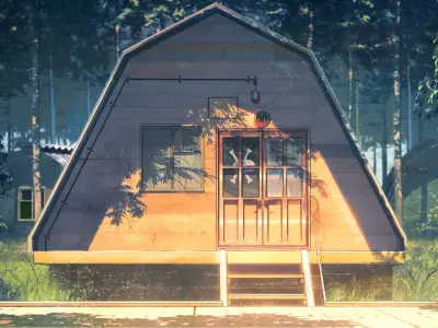 Summer pioneer house from Everlasting Summer Low-poly 3D model