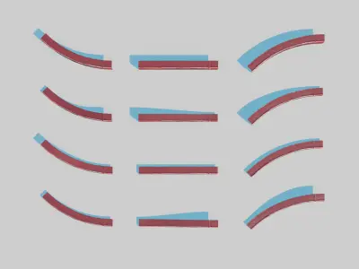 Red Curb Pack Low-poly 3D model